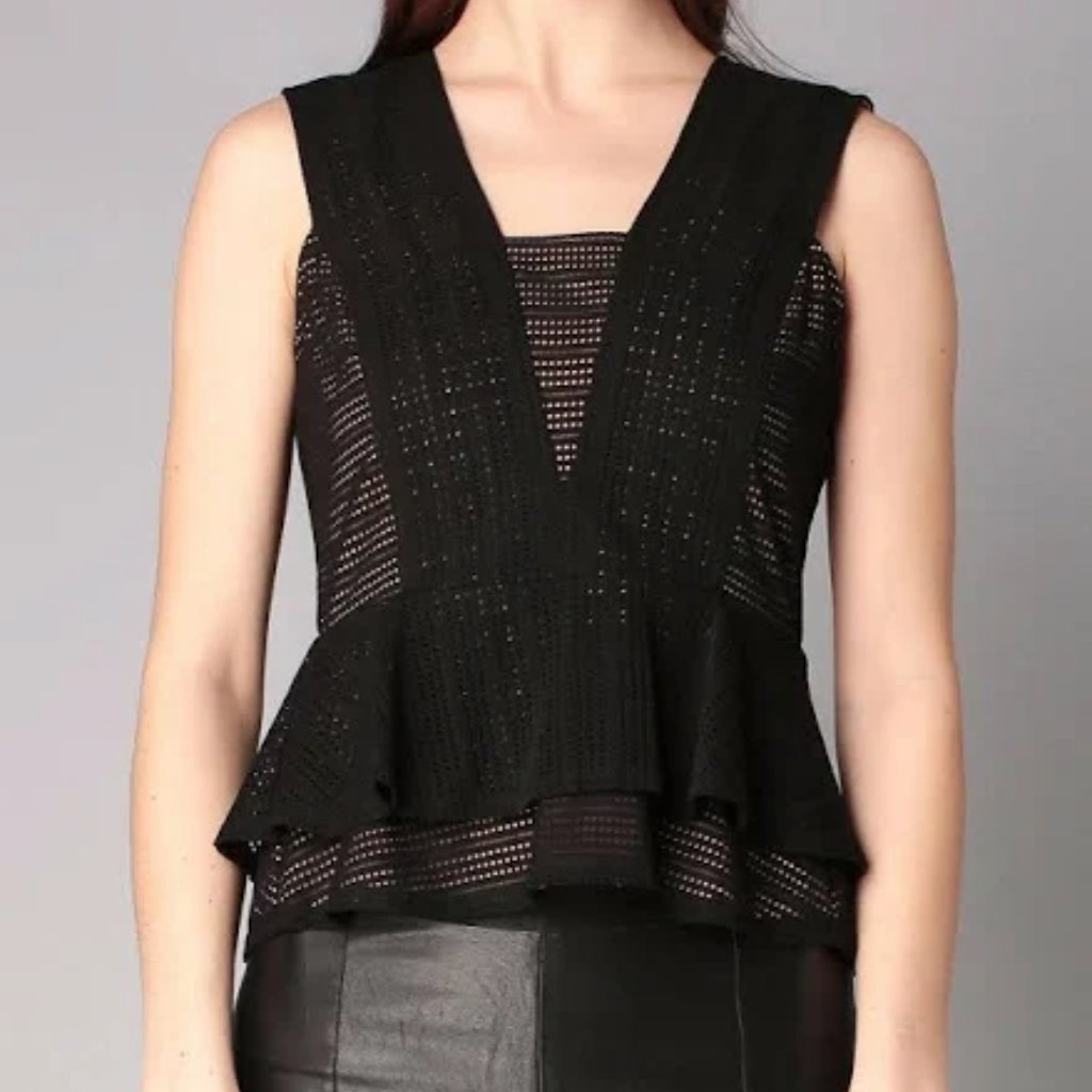 Bcbgmaxazria Glorya Black Sleeveless Top